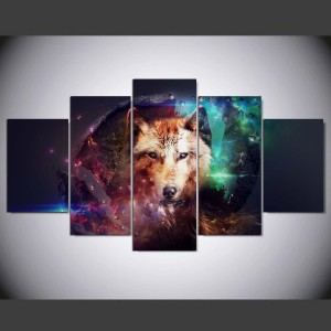 HD Printed Wolf Painting Group Painting Canvas Print Room Decor Print Poster Picture Canvas Ym-014